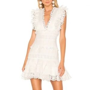 ZIMMERMAN - Linen Cream Spring Summer mini dress